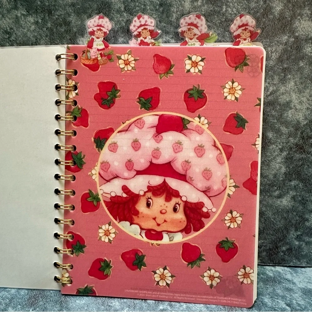 Strawberry and Cat Spiral Notebook